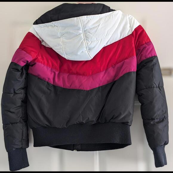 Spiritual Gangster Chevron Stripe Hooded Puffer- Size S - Picture 4 of 9